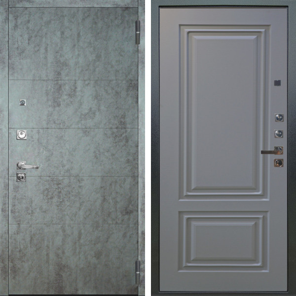 Входная дверь Аргус ЛЮКС 3К ПРО Агат Темный бетон + Элион Силк маус