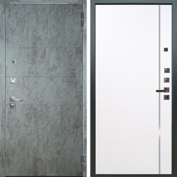 Входная дверь Аргус ЛЮКС 3К ПРО Агат Темный бетон + Гауда Роял вуд белый