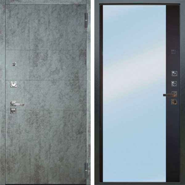 Входная дверь Аргус ЛЮКС 3К ПРО Агат Темный бетон + Магнум Черный софт