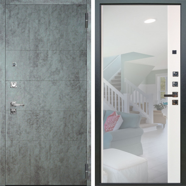 Входная дверь Аргус ЛЮКС 3К ПРО Агат Темный бетон + Магнум Софт милк