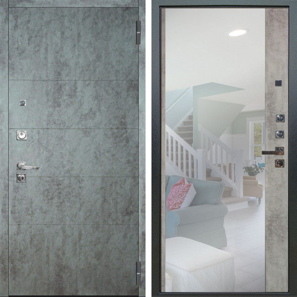 Входная дверь Аргус ЛЮКС 3К ПРО Агат Темный бетон + Магнум Светлый бетон