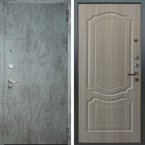 Входная дверь Аргус ЛЮКС 3К ПРО Агат Темный бетон + Мишель Ларче светлый