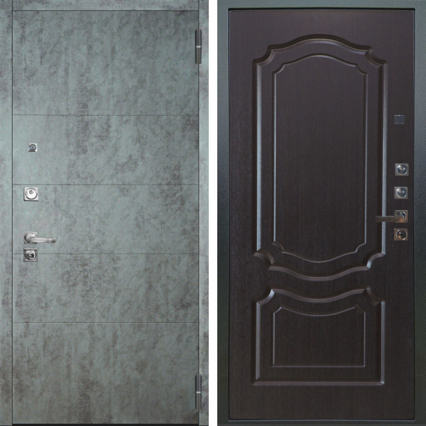 Входная дверь Аргус ЛЮКС 3К ПРО Агат Темный бетон + Мишель Венге