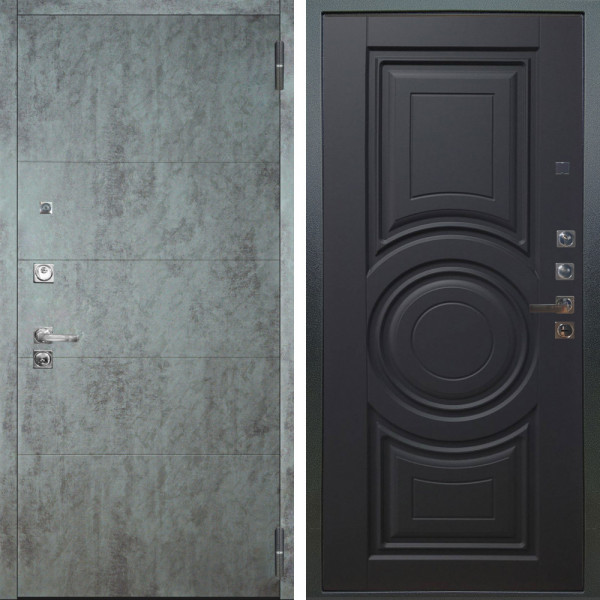 Входная дверь Аргус ЛЮКС 3К ПРО Агат Темный бетон + Могадиш Черный софт