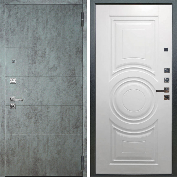 Входная дверь Аргус ЛЮКС 3К ПРО Агат Темный бетон + Могадиш Софт милк