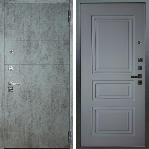 Входная дверь Аргус ЛЮКС 3К ПРО Агат Темный бетон + Скиф Силк маус