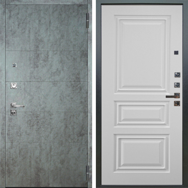 Входная дверь Аргус ЛЮКС 3К ПРО Агат Темный бетон + Скиф Софт милк