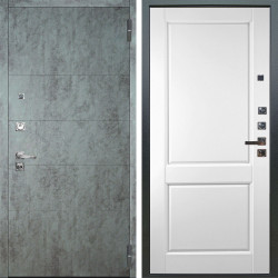 Входная дверь Аргус ЛЮКС 3К ПРО Агат Темный бетон + Соренто Белая эмаль