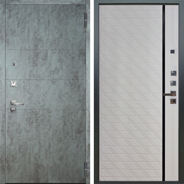 Входная дверь Аргус ЛЮКС 3К ПРО Агат Темный бетон + Тори Софт милк
