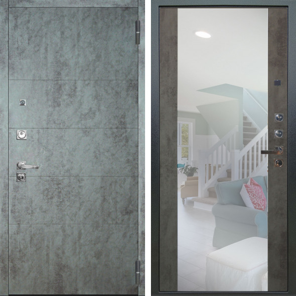 Входная дверь Аргус ЛЮКС 3К ПРО Агат Темный бетон + Вояж Светлый бетон