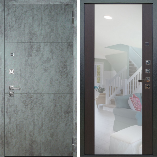 Входная дверь Аргус ЛЮКС 3К ПРО Агат Темный бетон + Вояж Венге