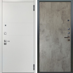 Входная дверь Аргус ЛЮКС 3К ПРО Агат Вельвет белый горизонт + Агат Светлый бетон