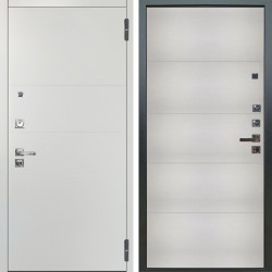 Входная дверь Аргус ЛЮКС 3К ПРО Агат Вельвет белый горизонт + Агат Вельвет белый горизонт