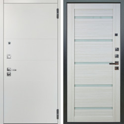 Входная дверь Аргус ЛЮКС 3К ПРО Агат Вельвет белый горизонт + Александра Белая лиственница