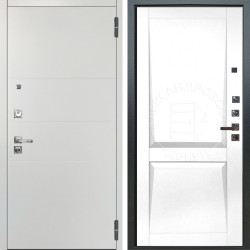 Входная дверь Аргус ЛЮКС 3К ПРО Агат Вельвет белый горизонт + Ариана Белая эмаль