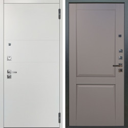 Входная дверь Аргус ЛЮКС 3К ПРО Агат Вельвет белый горизонт + Ариана Серая эмаль