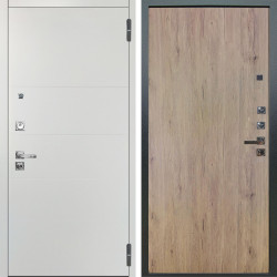 Входная дверь Аргус ЛЮКС 3К ПРО Агат Вельвет белый горизонт + Элегант Рустик соломенный