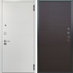 Входная дверь Аргус ЛЮКС 3К ПРО Агат Вельвет белый горизонт + Элегант Венге горизонт