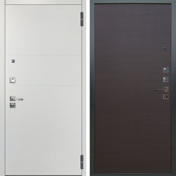 Входная дверь Аргус ЛЮКС 3К ПРО Агат Вельвет белый горизонт + Элегант Венге горизонт
