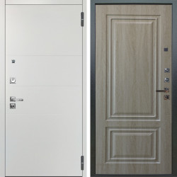 Входная дверь Аргус ЛЮКС 3К ПРО Агат Вельвет белый горизонт + Элион Дуб филадельфия крем