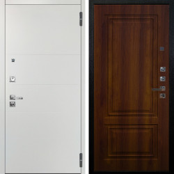 Входная дверь Аргус ЛЮКС 3К ПРО Агат Вельвет белый горизонт + Элион Дуб рустикальный