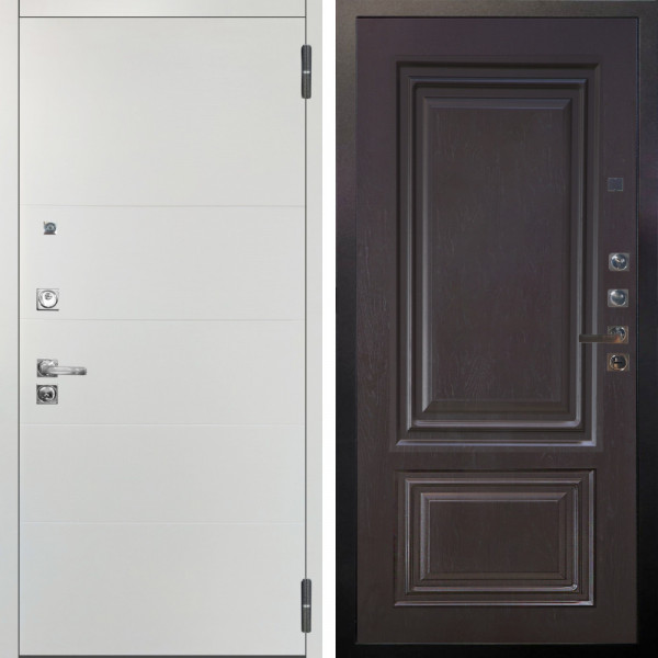 Входная дверь Аргус ЛЮКС 3К ПРО Агат Вельвет белый горизонт + Элион Горький шоколад
