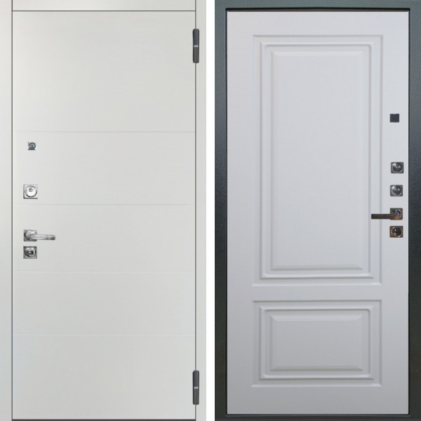 Входная дверь Аргус ЛЮКС 3К ПРО Агат Вельвет белый горизонт + Элион Софт милк