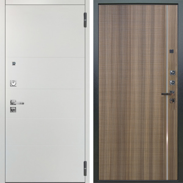 Входная дверь Аргус ЛЮКС 3К ПРО Агат Вельвет белый горизонт + Гауда Керамика