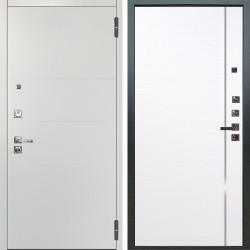 Входная дверь Аргус ЛЮКС 3К ПРО Агат Вельвет белый горизонт + Гауда Роял вуд белый