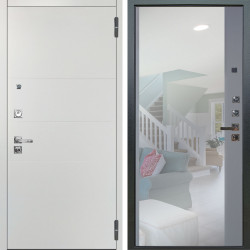 Входная дверь Аргус ЛЮКС 3К ПРО Агат Вельвет белый горизонт + Магнум Силк маус