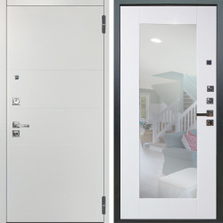 Входная дверь Аргус ЛЮКС 3К ПРО Агат Вельвет белый горизонт + Милли Роял вуд белый