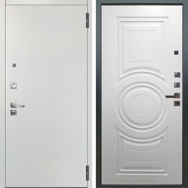 Входная дверь Аргус ЛЮКС 3К ПРО Агат Вельвет белый горизонт + Могадиш Софт милк