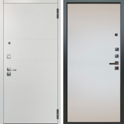 Входная дверь Аргус ЛЮКС 3К ПРО Агат Вельвет белый горизонт + Под покраску