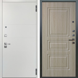 Входная дверь Аргус ЛЮКС 3К ПРО Агат Вельвет белый горизонт + Скиф Дуб филадельфия крем