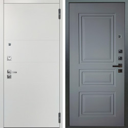 Входная дверь Аргус ЛЮКС 3К ПРО Агат Вельвет белый горизонт + Скиф Силк маус