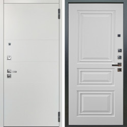 Входная дверь Аргус ЛЮКС 3К ПРО Агат Вельвет белый горизонт + Скиф Софт милк