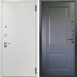 Входная дверь Аргус ЛЮКС 3К ПРО Агат Вельвет белый горизонт + Соло Антрацит