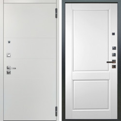 Входная дверь Аргус ЛЮКС 3К ПРО Агат Вельвет белый горизонт + Соренто Белая эмаль