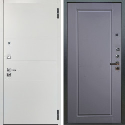 Входная дверь Аргус ЛЮКС 3К ПРО Агат Вельвет белый горизонт + Тревор Силк маус