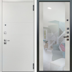 Входная дверь Аргус ЛЮКС 3К ПРО Агат Вельвет белый горизонт + Вояж Белое дерево