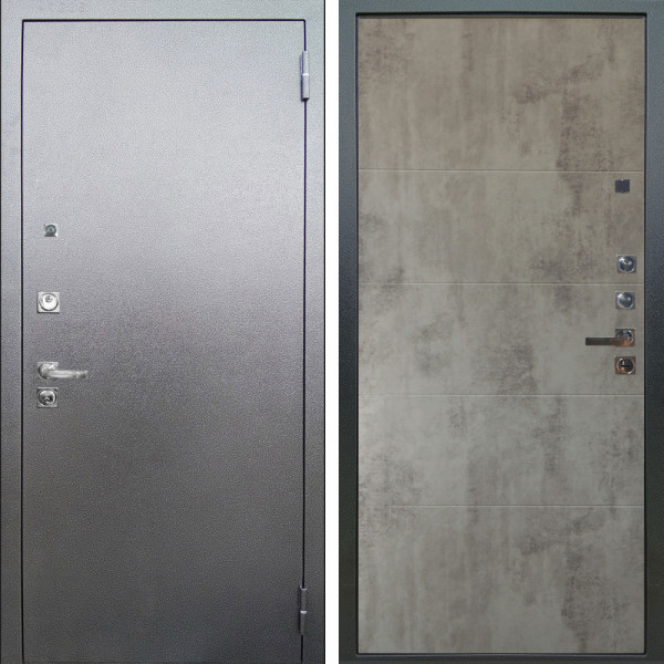 Входная дверь Аргус ЛЮКС 3К ПРО Люкс 3к Про металл Антик серебро + Агат Светлый бетон