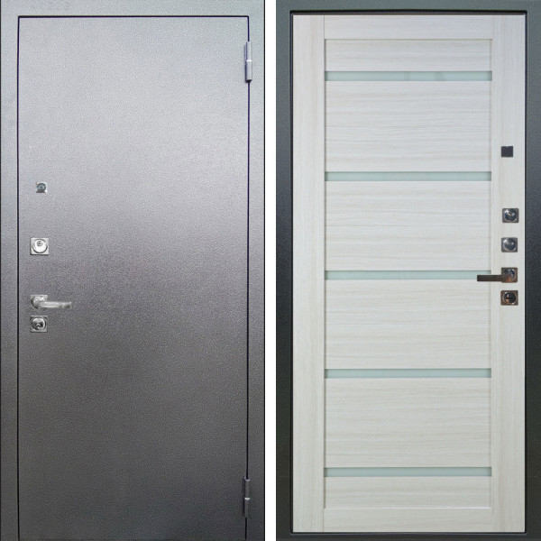 Входная дверь Аргус ЛЮКС 3К ПРО Люкс 3к Про металл Антик серебро + Александра Белая лиственница