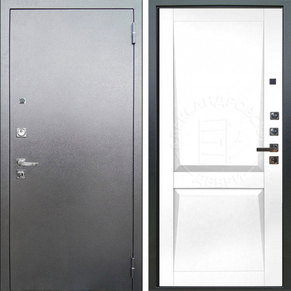 Входная дверь Аргус ЛЮКС 3К ПРО Люкс 3к Про металл Антик серебро + Ариана Белая эмаль