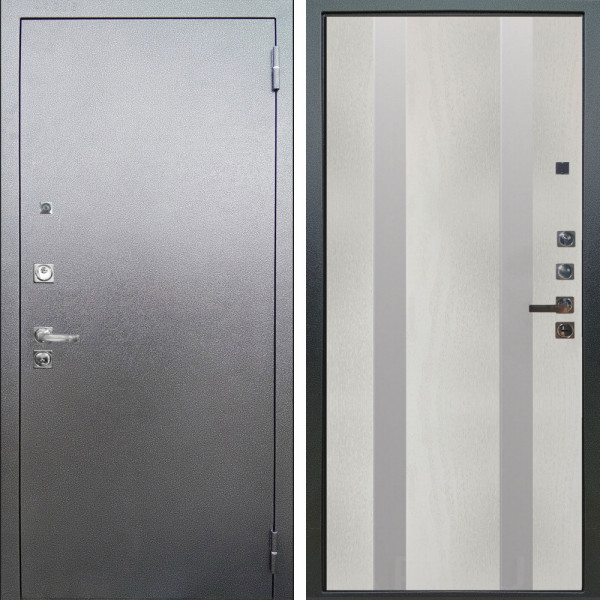 Входная дверь Аргус ЛЮКС 3К ПРО Люкс 3к Про металл Антик серебро + Дуэт Белое дерево вставки Изабель