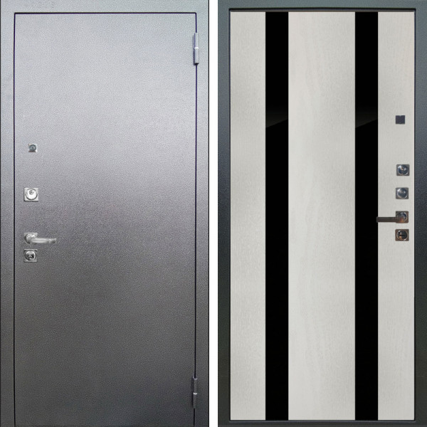 Входная дверь Аргус ЛЮКС 3К ПРО Люкс 3к Про металл Антик серебро + Дуэт Белое дерево вставки Кензо