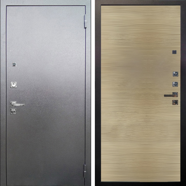 Входная дверь Аргус ЛЮКС 3К ПРО Люкс 3к Про металл Антик серебро + Элегант Дорс светлый горизонт