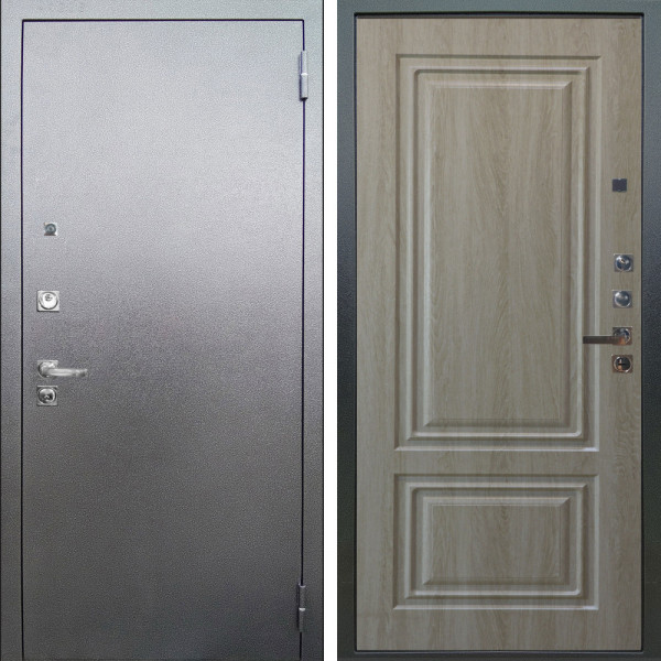 Входная дверь Аргус ЛЮКС 3К ПРО Люкс 3к Про металл Антик серебро + Элион Дуб филадельфия крем