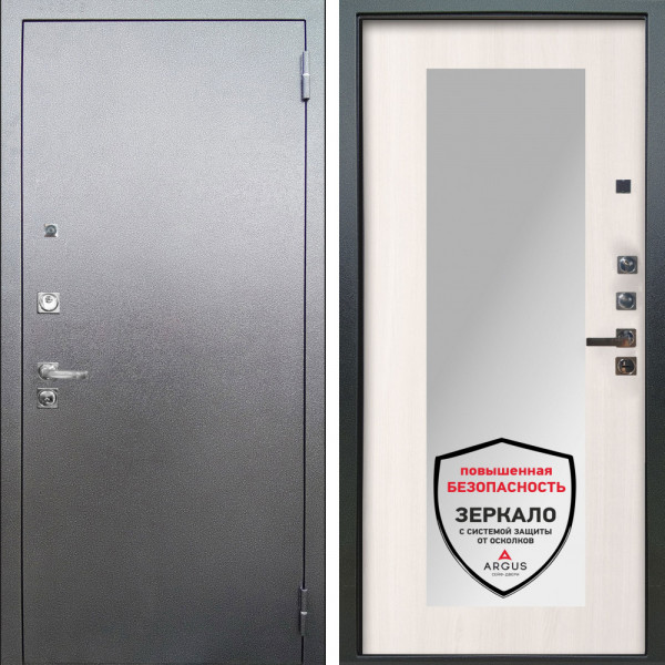 Входная дверь Аргус ЛЮКС 3К ПРО Люкс 3к Про металл Антик серебро + Милли Ларче светлый