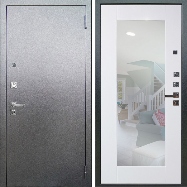 Входная дверь Аргус ЛЮКС 3К ПРО Люкс 3к Про металл Антик серебро + Милли Роял вуд белый