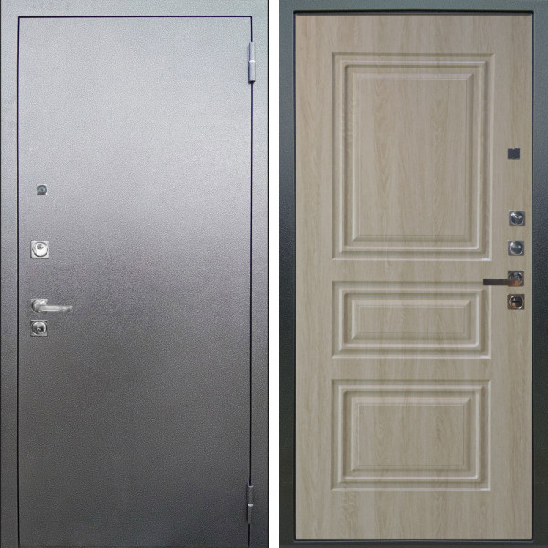 Входная дверь Аргус ЛЮКС 3К ПРО Люкс 3к Про металл Антик серебро + Скиф Дуб филадельфия крем